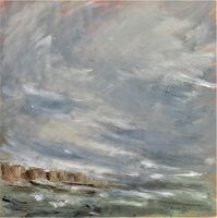 Jurassic Cliffs West Bay 50x50cm oil on canvas