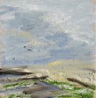 Golden Beginning 27x27x2 oil on canvas
