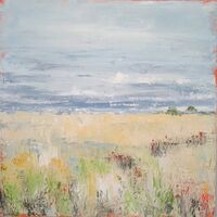 Walking Through the Barley 40x40x4 oil on canvas