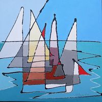 Heading for the Finish 40x40 cm. acrylic