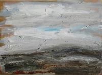 Towards the Hill 50x70x2.5cm. mixed media