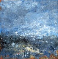 Night landscape 70x70cm mixed media