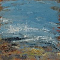 Night landscape 70x70cm mixed media
