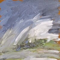 Rain washed landscape 30x30cm. acrylic on canvas.