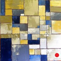 Blue in Conversation with Yellow 80x80 cm.