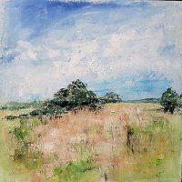Hampshire -Wild Meadow 60 x 60 cm. acrylic on canvas.