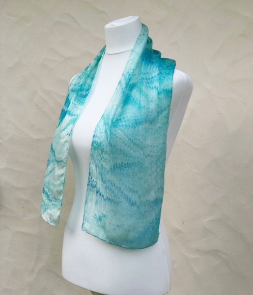 Watermarbled Silk Scarves