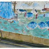 Cyclist and Wall Art