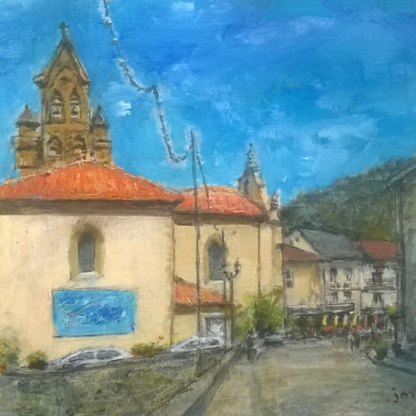 Church, Pyrenees; acrylic; 24 x 23 FS