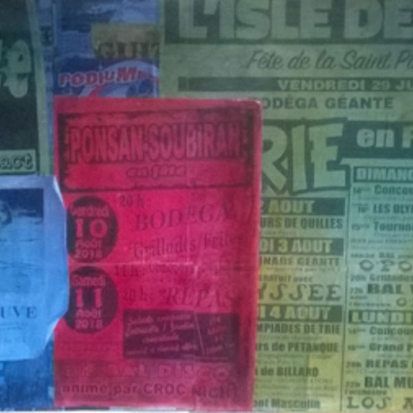 Summers Past; collage & acrylic; 56 x 22 S