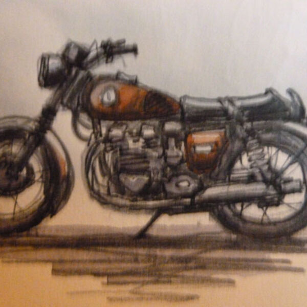 BSA 500, watercolour