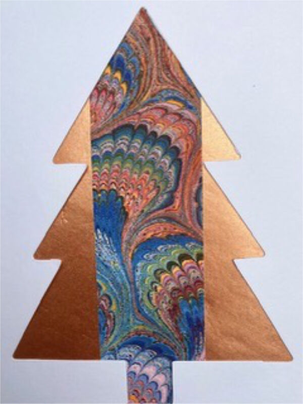 Card with antique silk