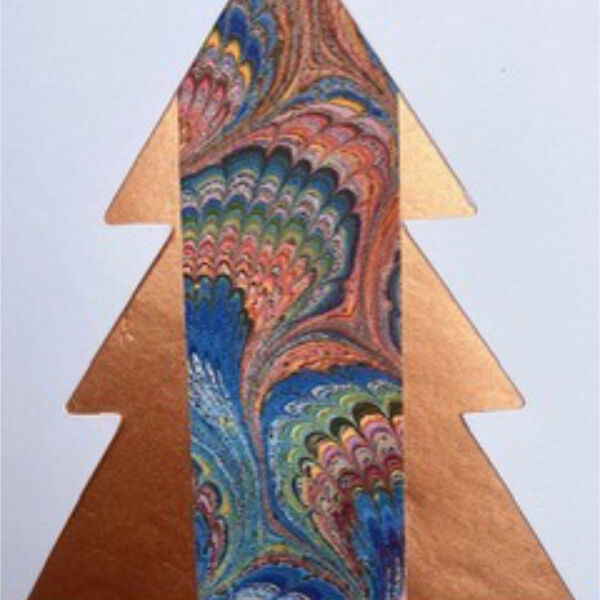 Card with antique silk