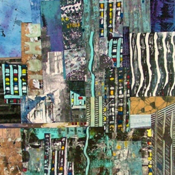 Cityscape 5; mixed media; 30 x 50