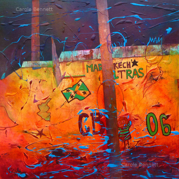 Marrakech Graffiti; mixed media; 50 x 50 FS