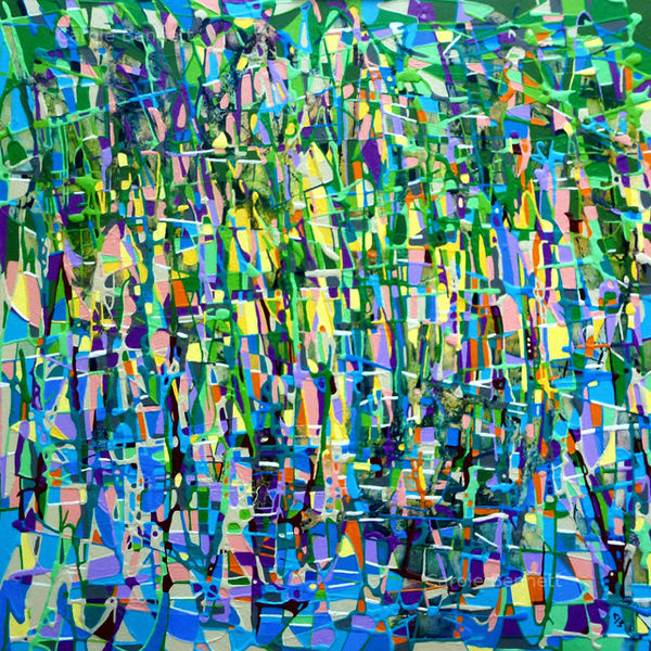 Reflections; mixed media; 60 x 60 Sold
