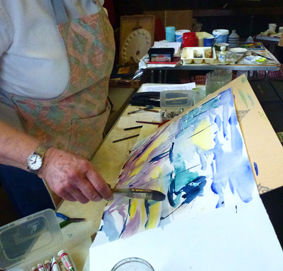 Robert Dutton Workshop, Elaine at workb