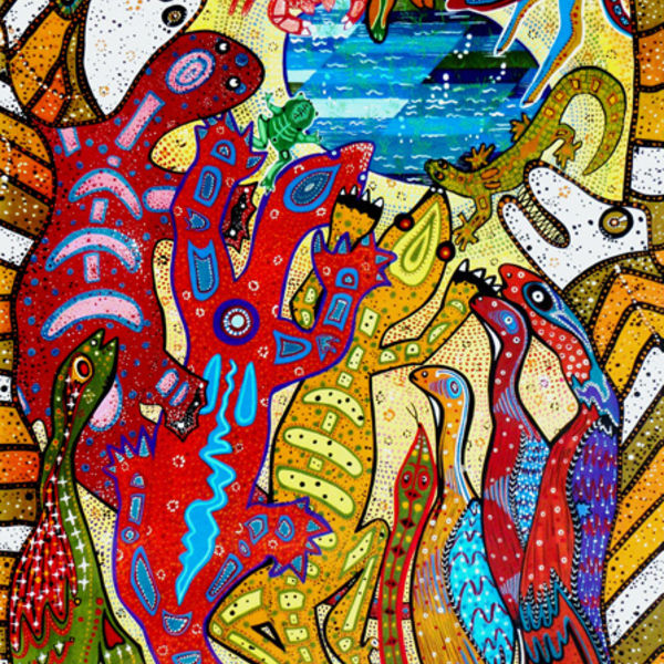 The Waterhole; gouache; 30 x 40