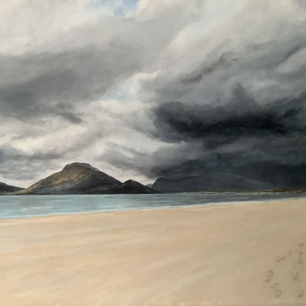 Storm Approaching on Luskentyre Beach, acrylic