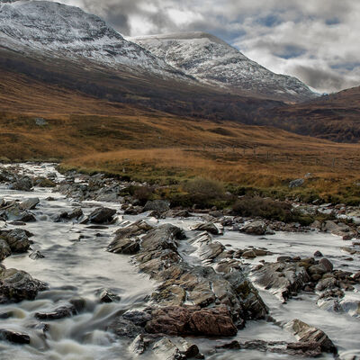 River Spey bij Garva Bridge, dichtbij zijn oorsprong