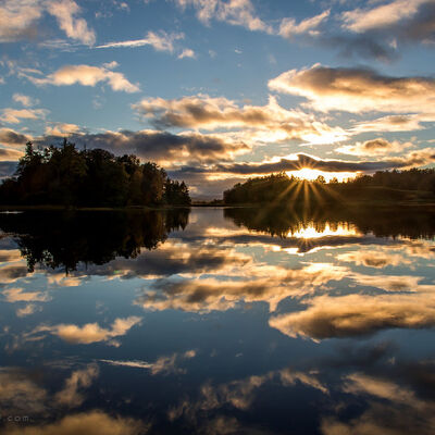 Schotland: Loch Insh at sunset