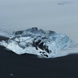 Glacial ice on the beach near Jokulsarlon Lagoon Iceland
