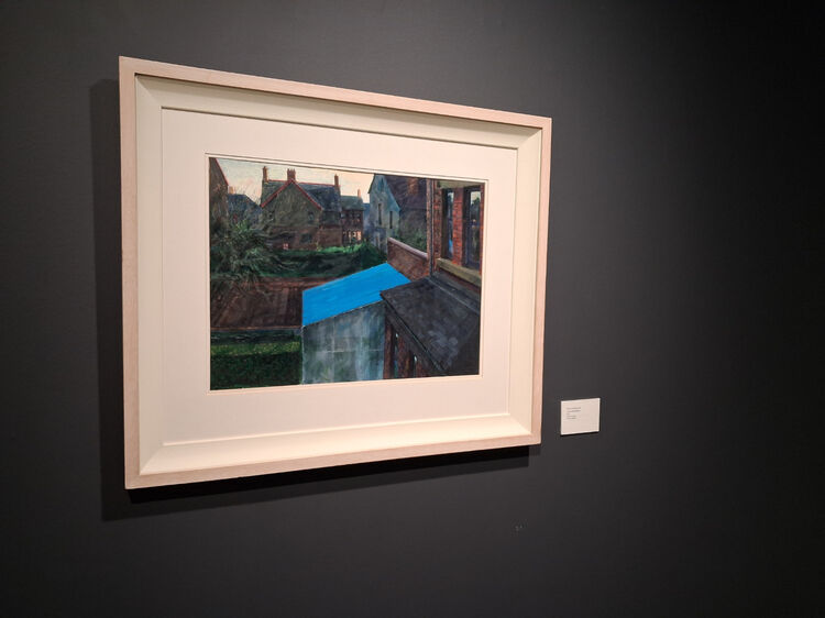 "Blue Greenhouse", Acrylic on paper, Joseph McWilliams ,