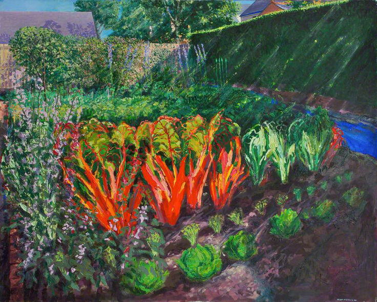 "Red Chard" Joseph McWilliams , 2001, oil on canvas, 122 x 152cm  courtesy of Northern Ireland Civil Service Art Collection