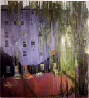 Apartments and willow tree, New York, oil on canvas, Simon McWilliams. Permanent TSB Collection, Dublin