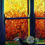 "Autumn Window"  oil on linen
