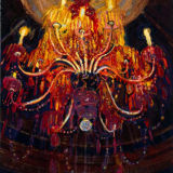 Chandelier I, oil on canvas, 57 x 40 ins