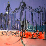 Prince's Gates - monotype print oil on paper