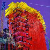 Red Ark & Steam, oil on canvas, 64 x 68 ins