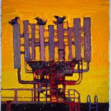 "Phone tree with birds" oil on canvas 2010