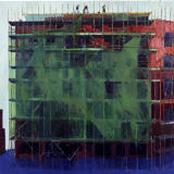 Scaffold Workers, oil on canvas, 2001, 74 x 77 inches