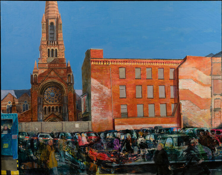 "St Patricks and Car Park" Joseph McWilliams< oil on canvas 2008, Private Collection