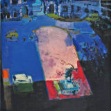 Royal Academy Courtyard, oil on canvas