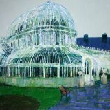 Palmhouse raining, oil on canvas, Simon McWilliams