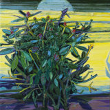 "Plant No.2" oil and collage on linen