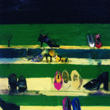 Shoe Shop Bond street London, Oil on canvas, Simon McWilliams