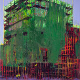 Sunlight on scaffolding, oil on canvas, Simon Mcwilliams