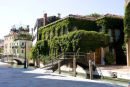 Ivy covered building in Venice