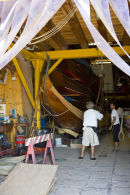 The making of a gondola in Venice