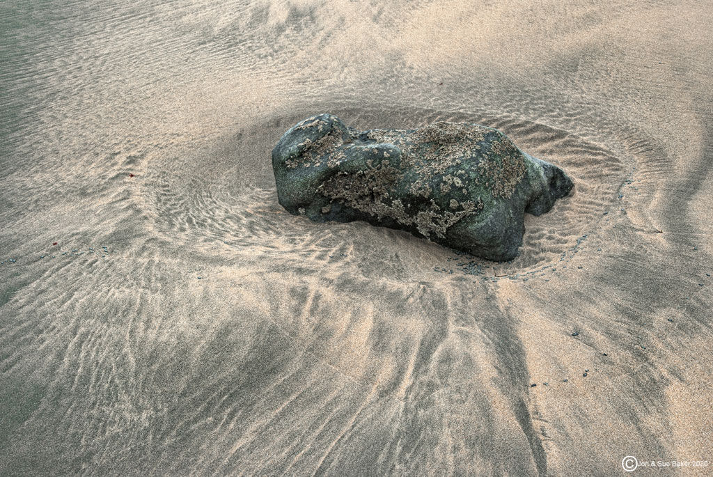 Sand Pattern And Rock