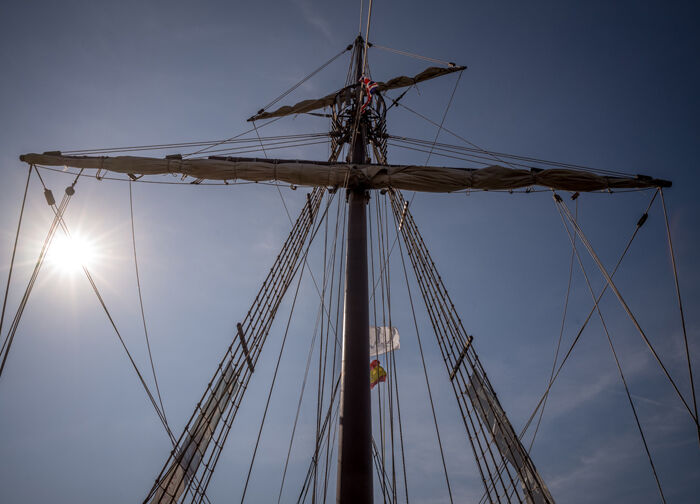 Mast and Furled Sails