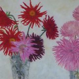 Two Vases of Dahlias