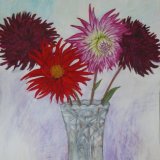 4 Dahlias in vase