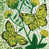 Butterflies, linocut