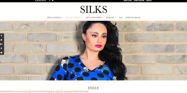 On the Homepage Of 'Silks' Boutique