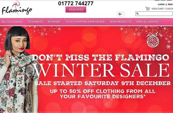 On the Homepage of 'Flamingo' Boutique